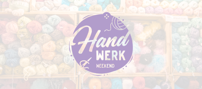 Handwerk Weekend-logo voor kleurrijke wolwinkel