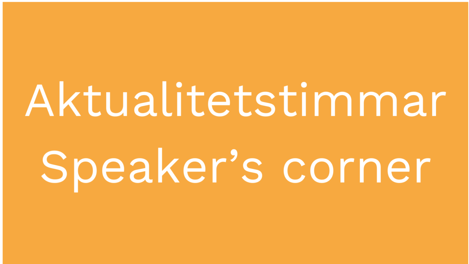 Aktualitetstimmar Speaker’s corner Ekonomi & Företag