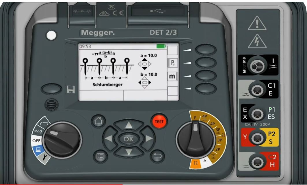 Komplett Jordtagsprovare med grafisk färgskärm, USB och interna minnen