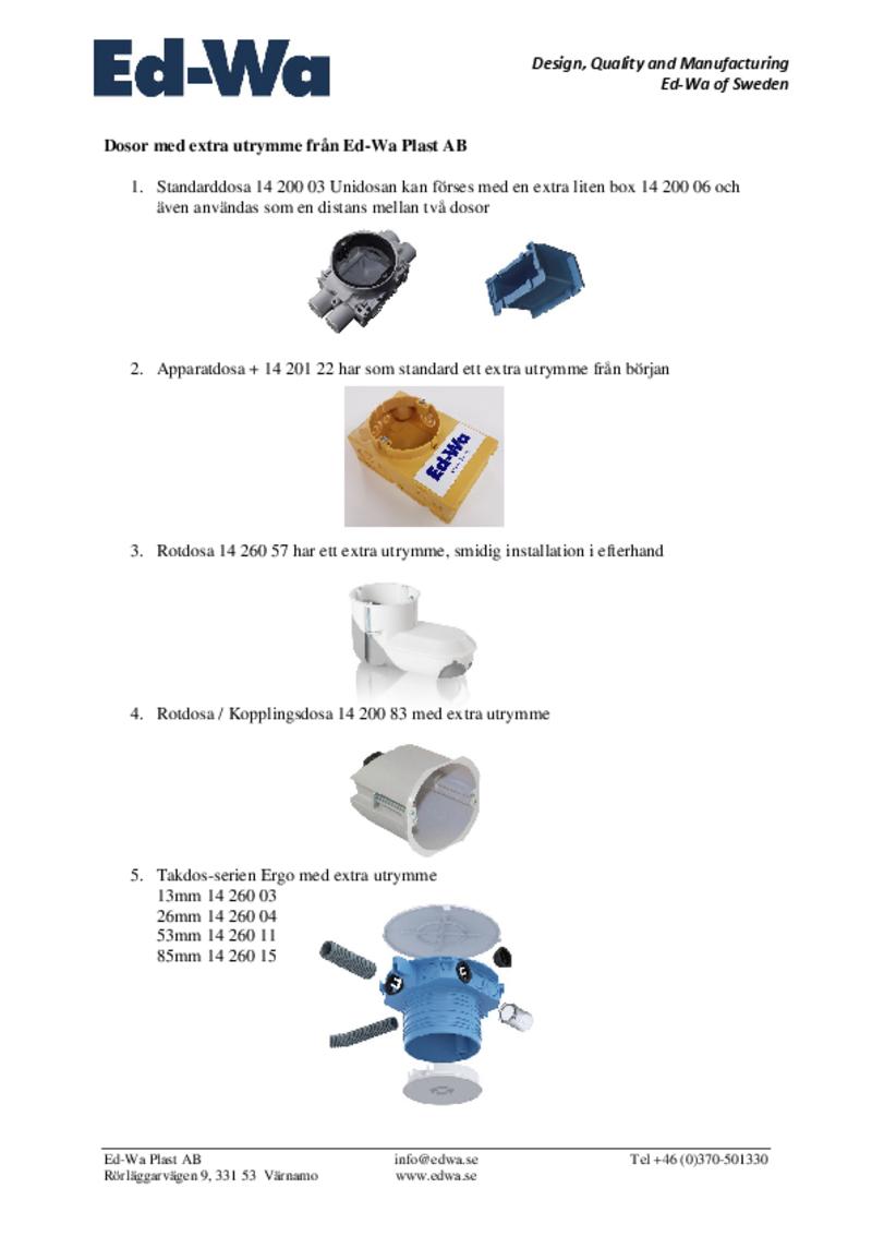 Dosor med extra utrymme