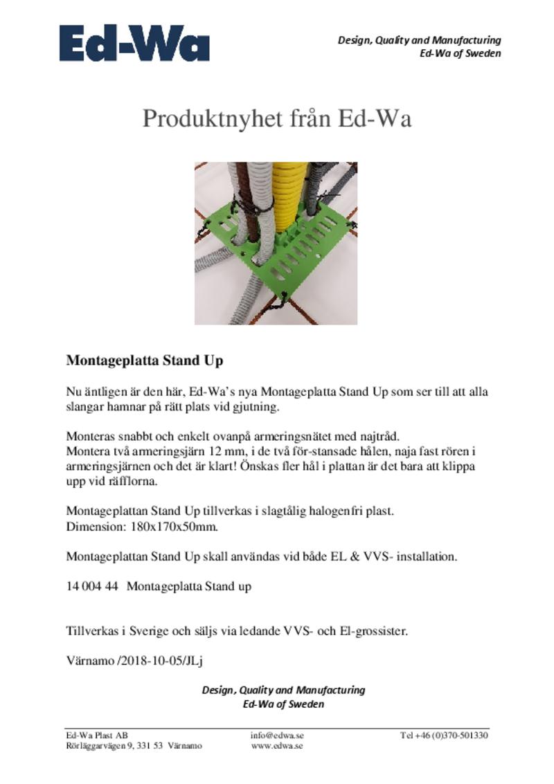 Montageplatta Stan Up