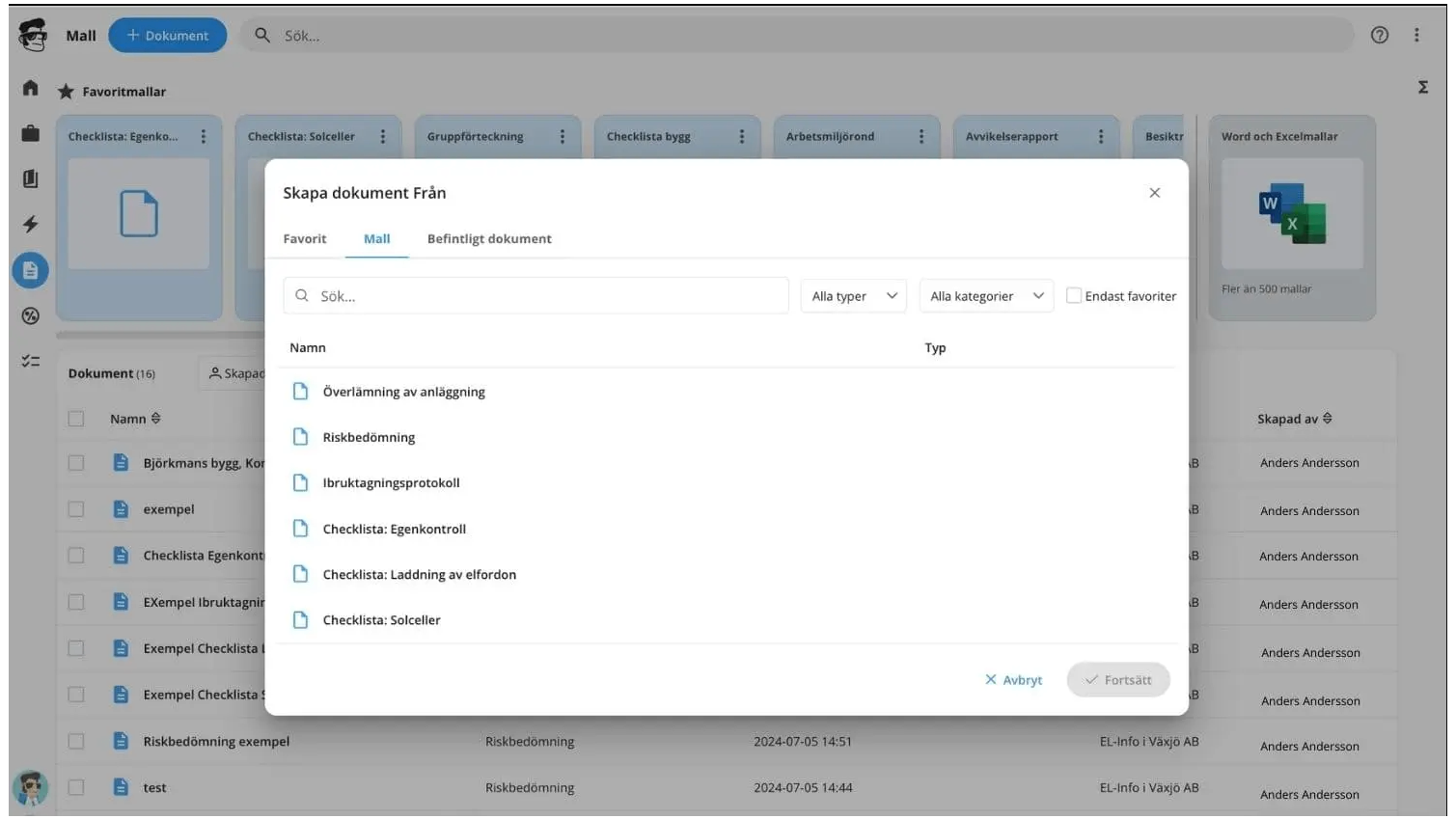 Clear overview and smart creation of documents