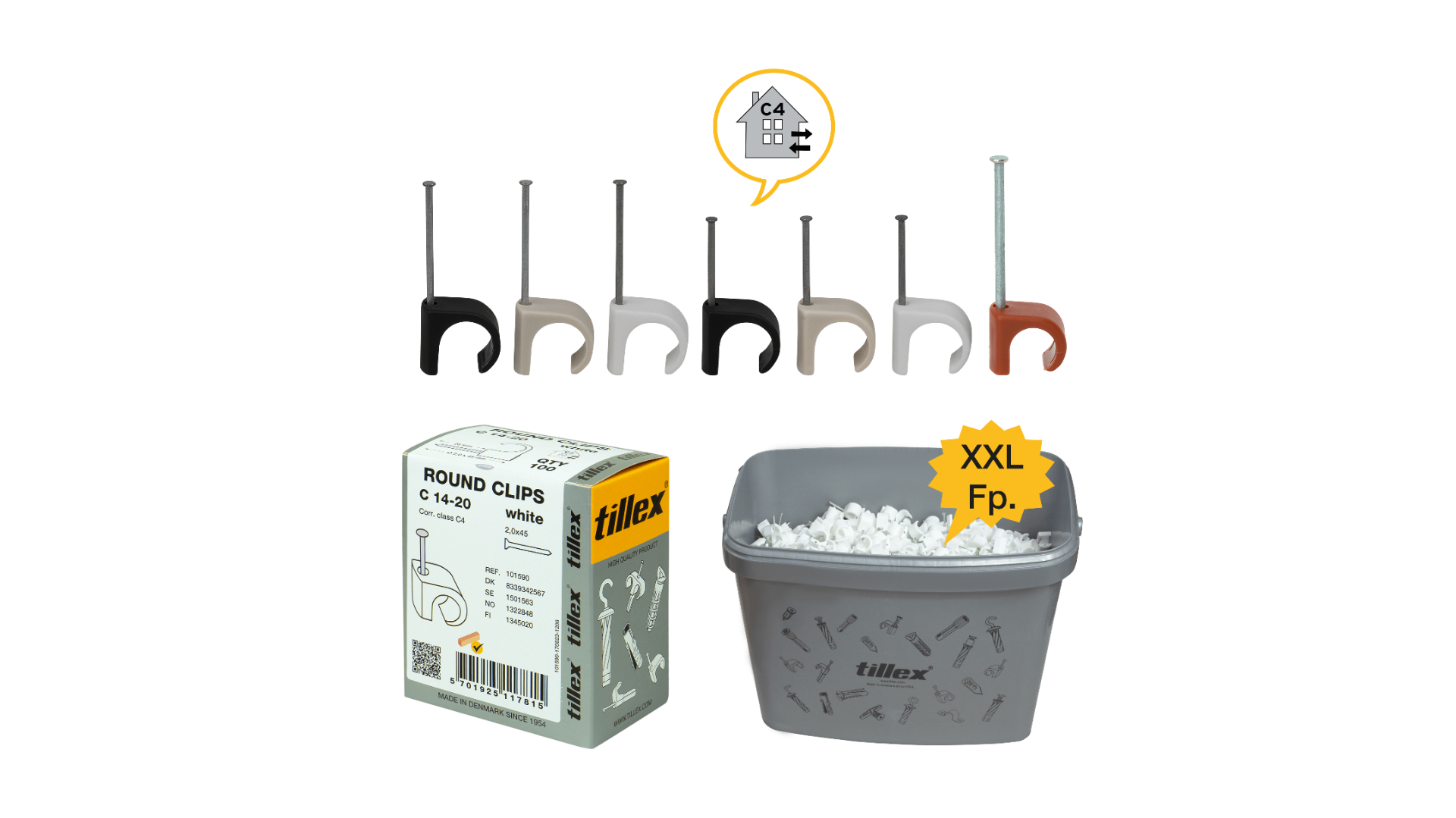 Clips för runda kablar i asker