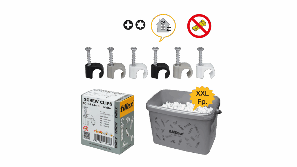 Skruvclips till runda ledningar