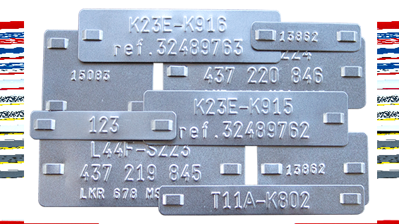 Präglade kabelmärken