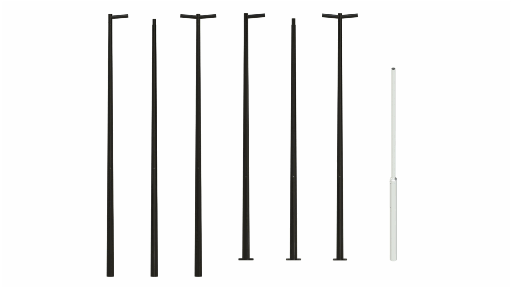 Stepped poles with lower climate footprint