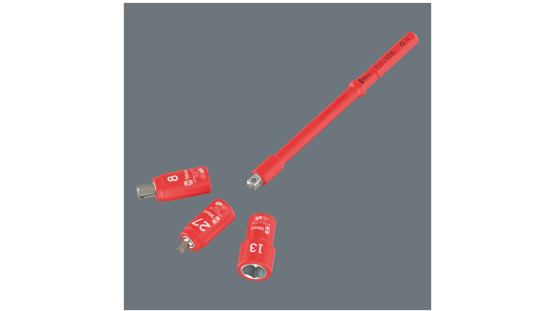 Kraftform Kompakt A VDE 712 i Adapter blade, insulated, for 1/4″ sockets