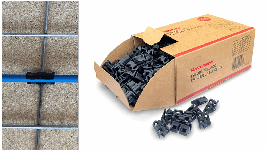 Cable Clips för T2Blå, T2Black och T2Green golvvärmekablar
