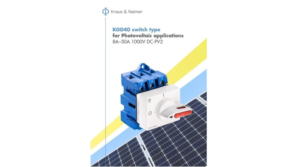 KGD40 switch type for Photovoltaic applications 8A–50A 1000V DC-PV2