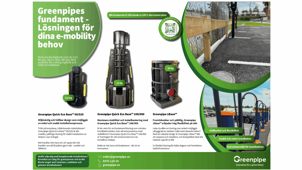 Greenpipes fundament – Lösningen för dina e-mobility behov