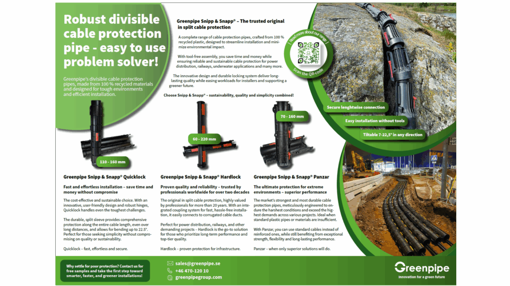Robust divisible cable protection pipe – easy to use problem solver!