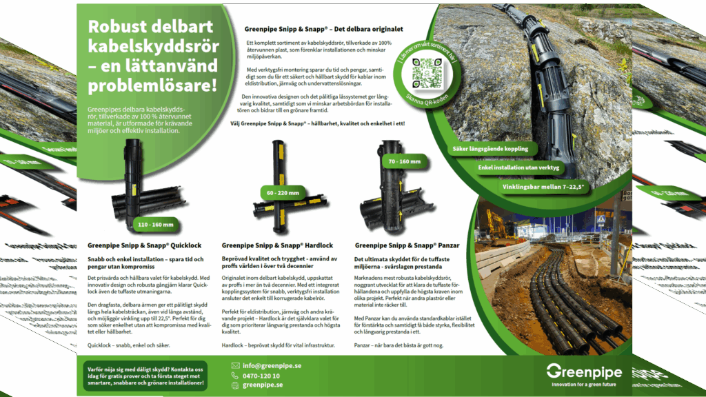 Robusta delbara kabelskyddsrör från Greenpipe