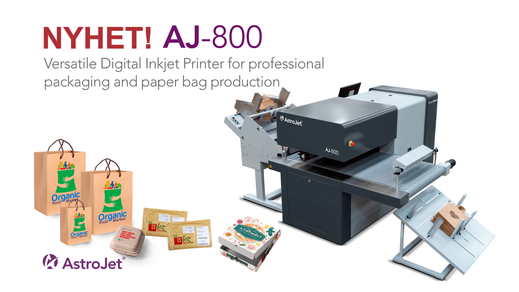 AJ-800 Digital Inkjet Printer for professional packaging and paper bag production