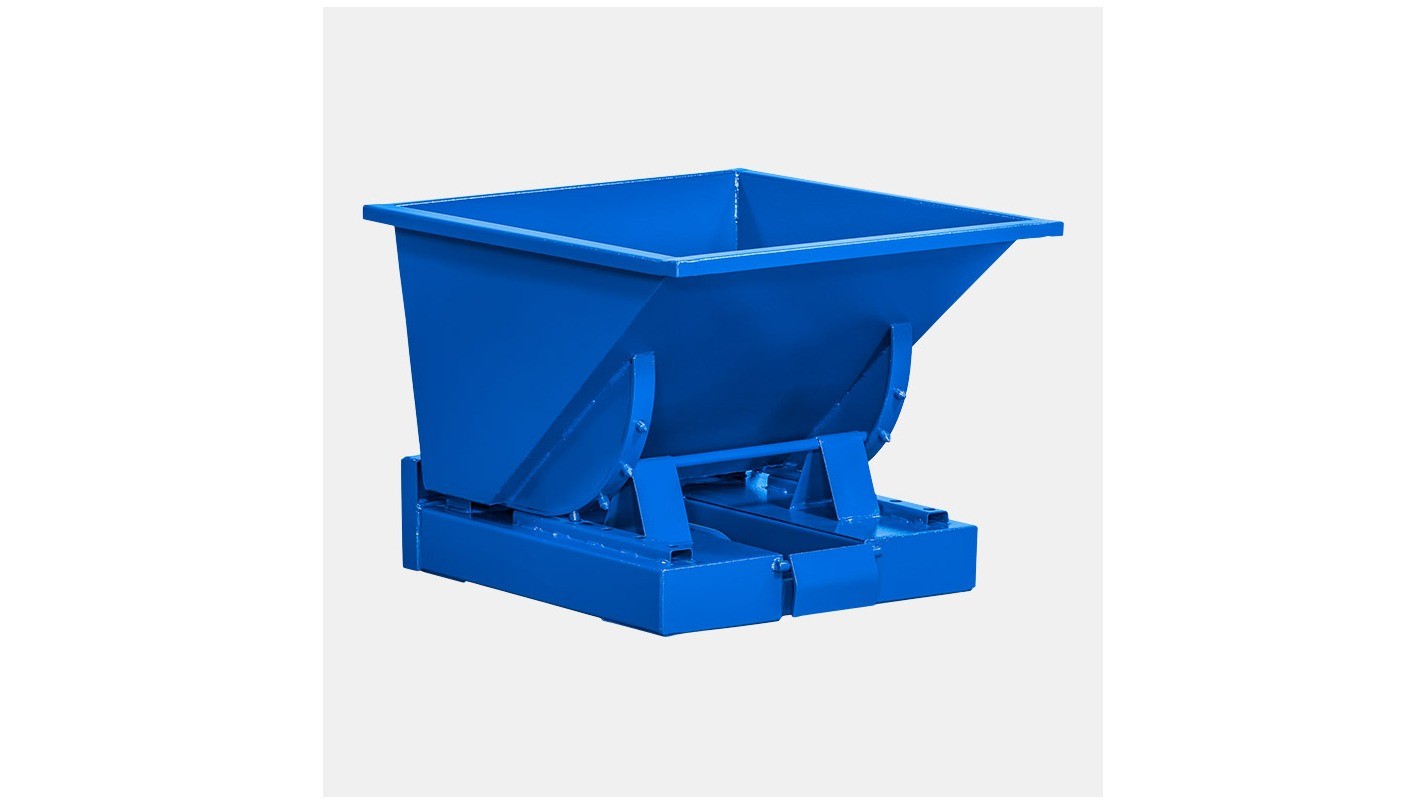 150 LITER TIPPING CONTAINER – BLUE Robust tipping container with a load capacity of 1000 kg.