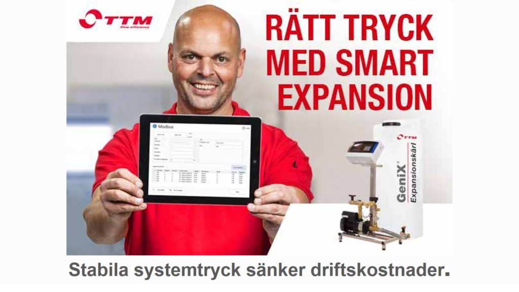 TTM GeniX tryckhållningsenhet för värmesystem