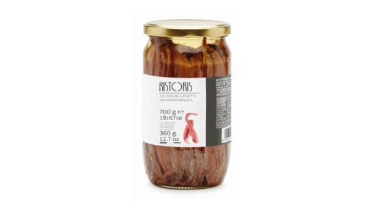 Filleted anchovies in olive oil