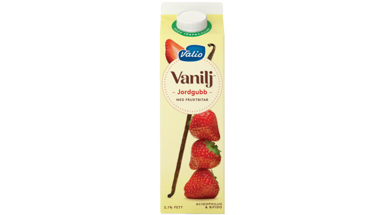 Valio Vaniljyoghurt Jordgubb 2,1%, 1000g