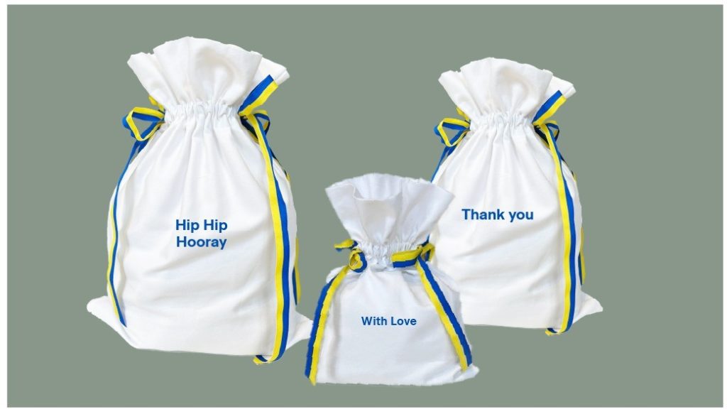 Gift bags with Reused Remade print