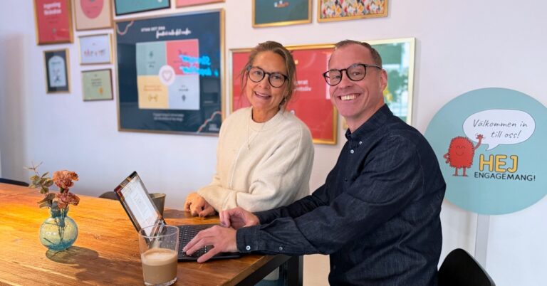 Helena Schiller och Fredrik Nilsson på Hej Engagemang