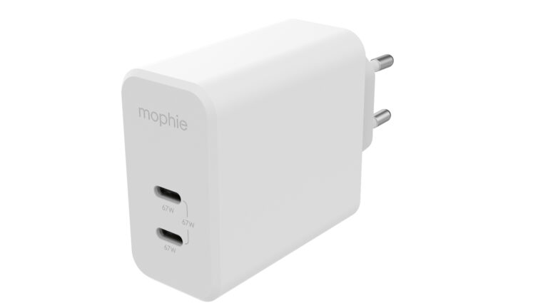 409909304	mophie Wall Adapter USB-C PD DUAL 67W GAN White – EU (2xUSBC)