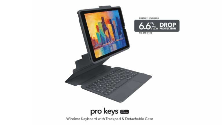 ZAGG-Keyboard Pro Keys with Trackpad-Apple-iPad 10.2″ -Black/Gray-Nordic