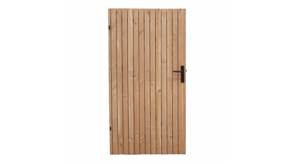 Eminent douglas geschaafde tuindeur met gepoedercoat stalen frame