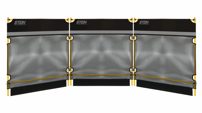Modulair scherm tegen wegvliegend materiaal