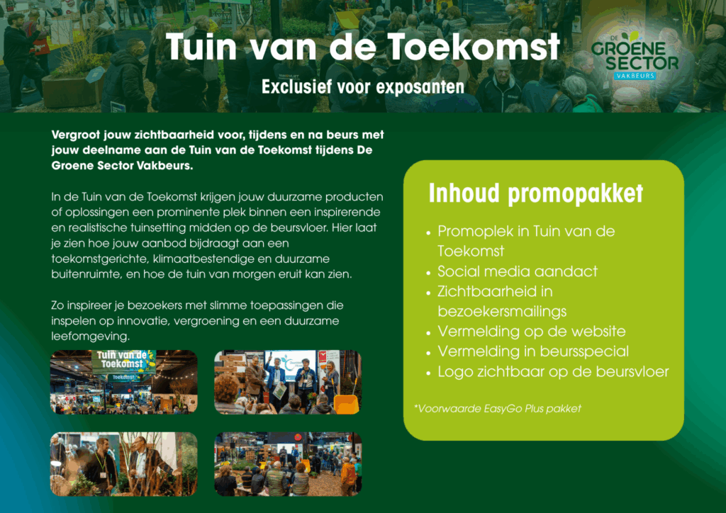Promopakket Tuin van de Toekomst op vakbeurs