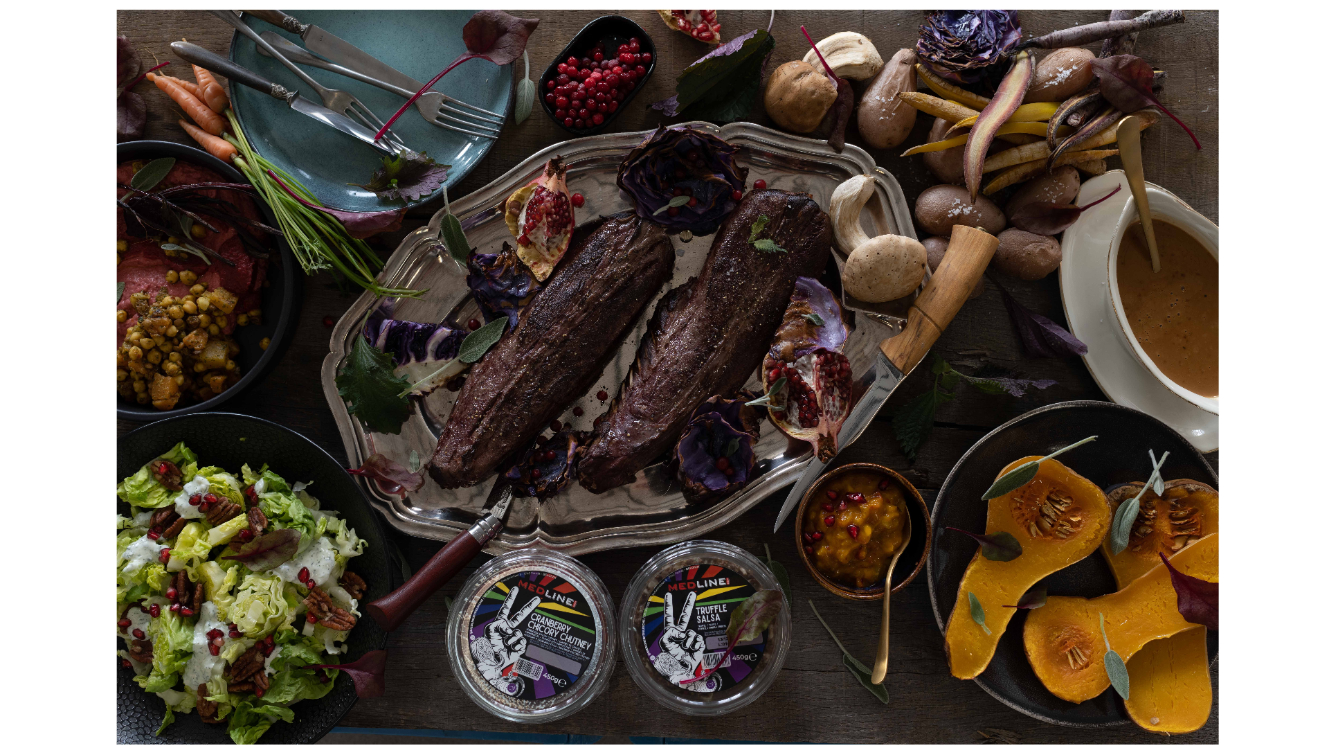 DISCOVER  THE KEY TO THE SOUTH! In a world where the Mediterranean cuisine is indispensable, MEDLINE offers the fast culinary solution.   An assortment of popular dips, pestos, chutneys and tapenades.