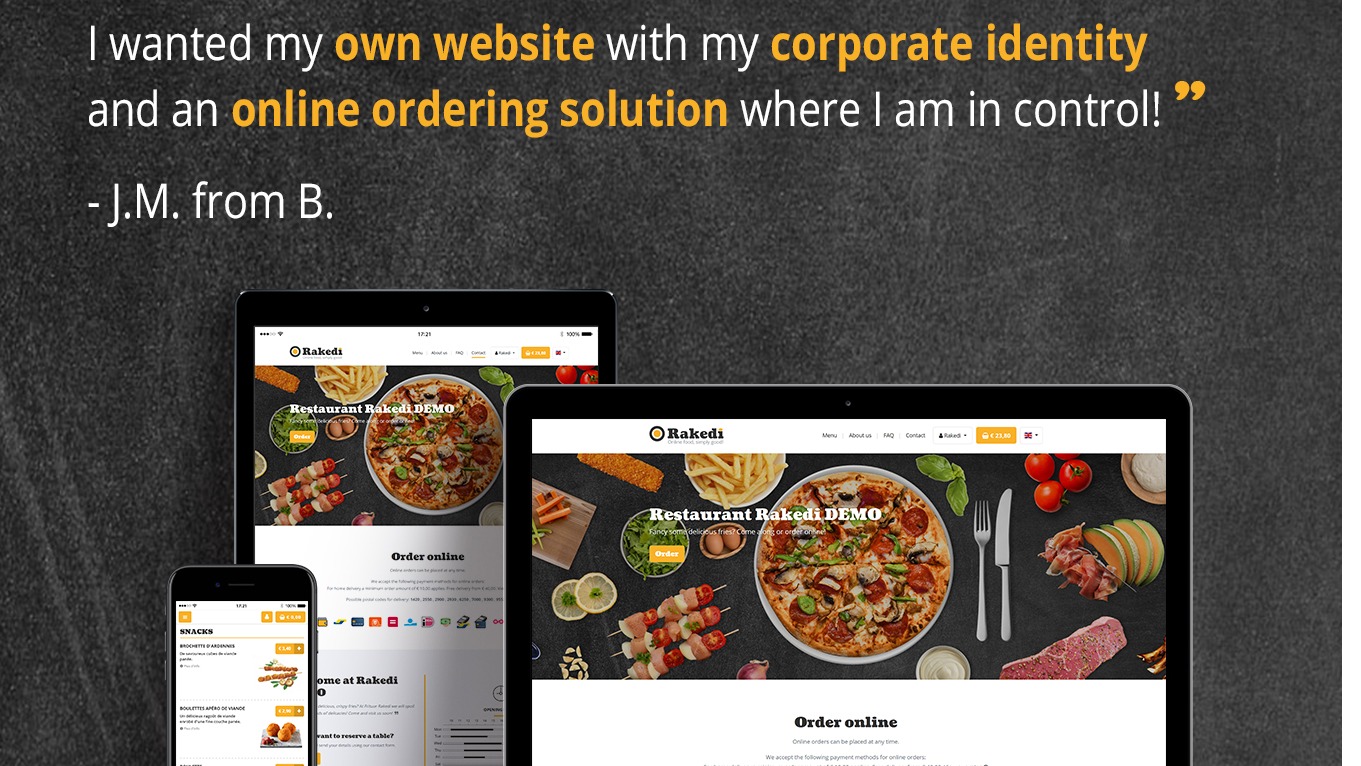 Rakedi Online: votre site web propre avec plateforme de commande.