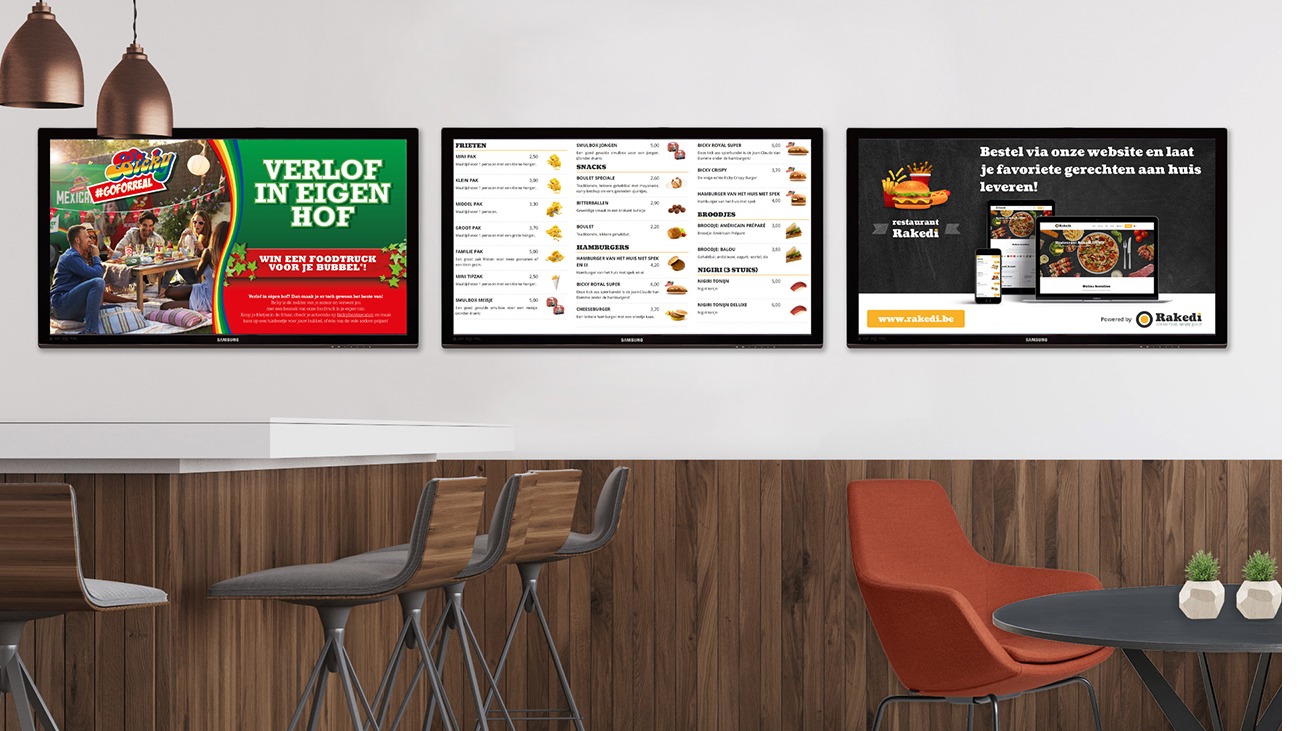 Rakedi Digital Signage connecte plateforme en ligne à plusieurs écrans.