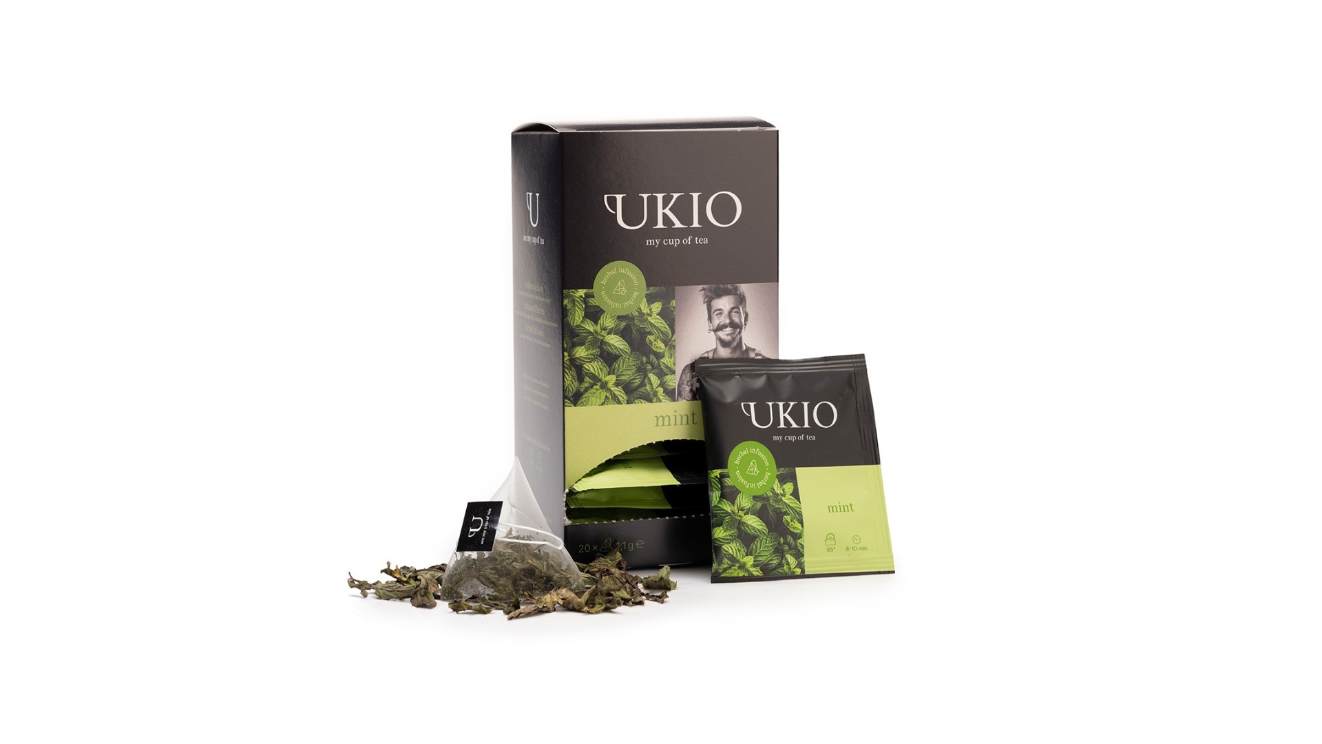 Ukio Mint Losse muntthee in een handig zakje – 20 piramide builtjes, individueel verpakt