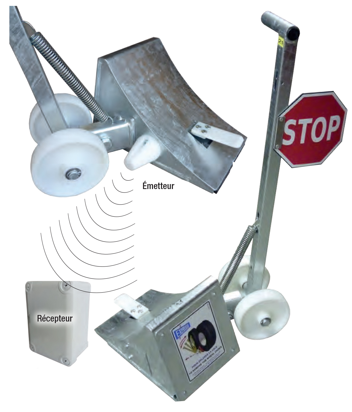 Cale-roue électrique galvanisée – système sans fil