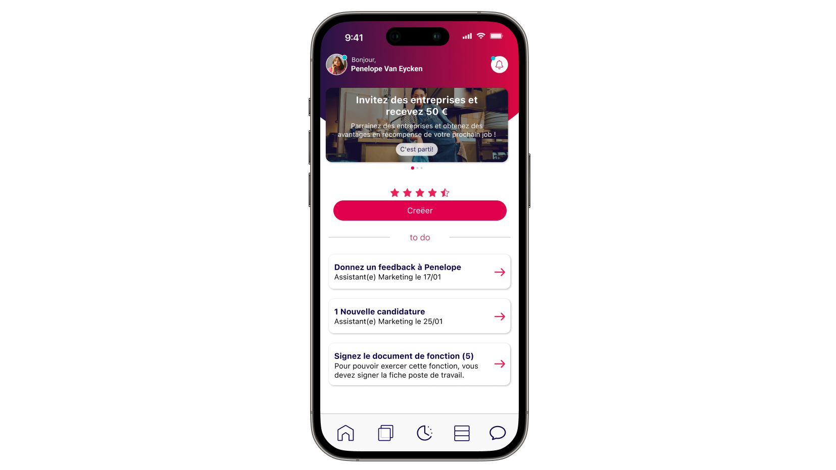 l’application pour les flexis et les étudiants
