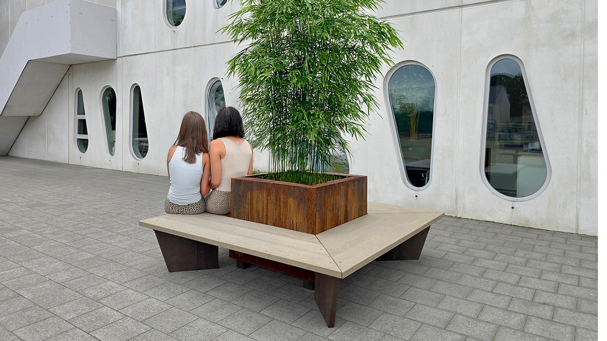 Grote vierkante bloembakbank