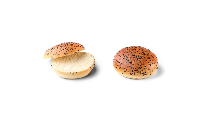 Premium brioche bun black sesame pre-sliced 85