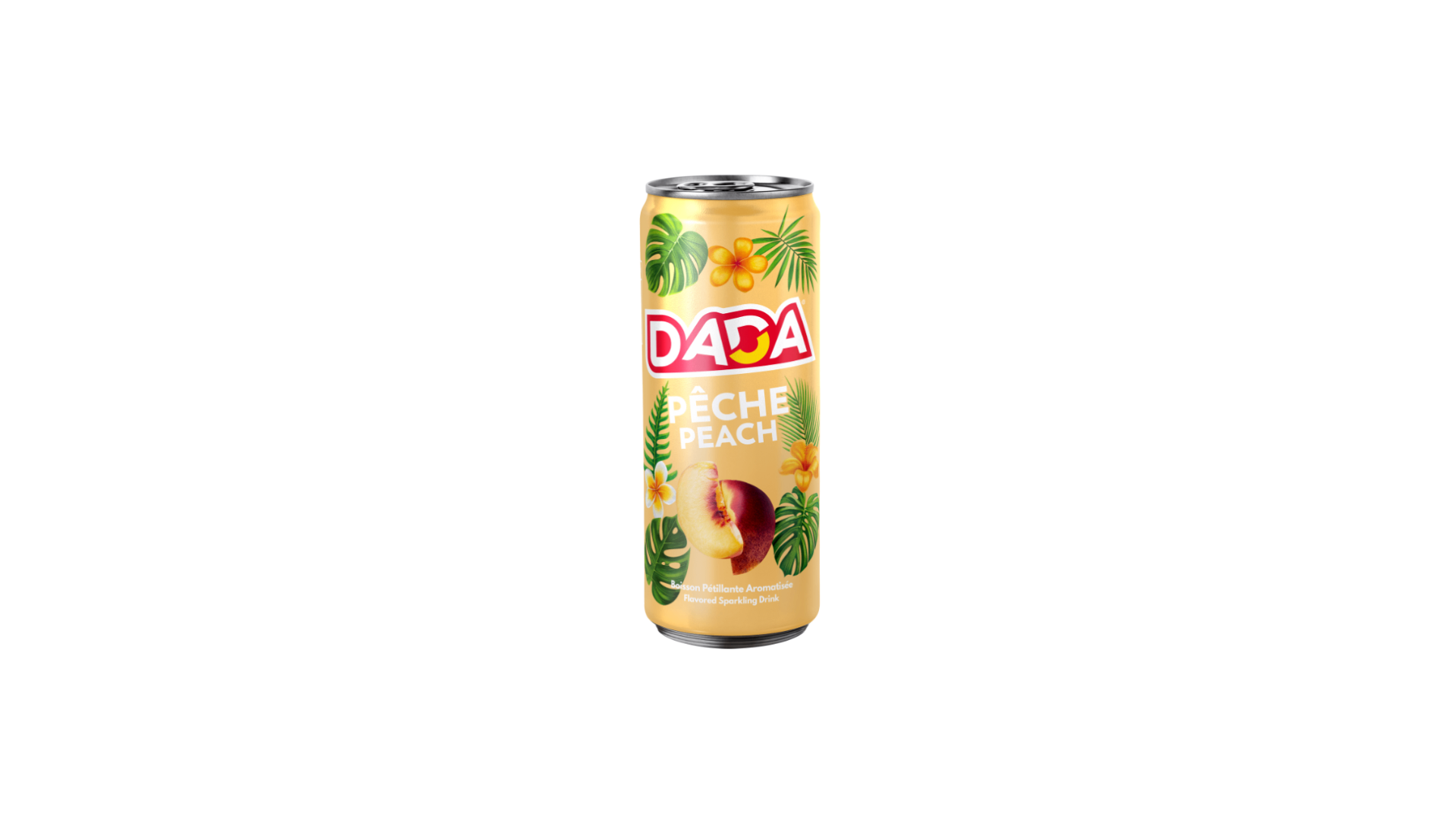 Eau pétillante aromatisée à la pêche.