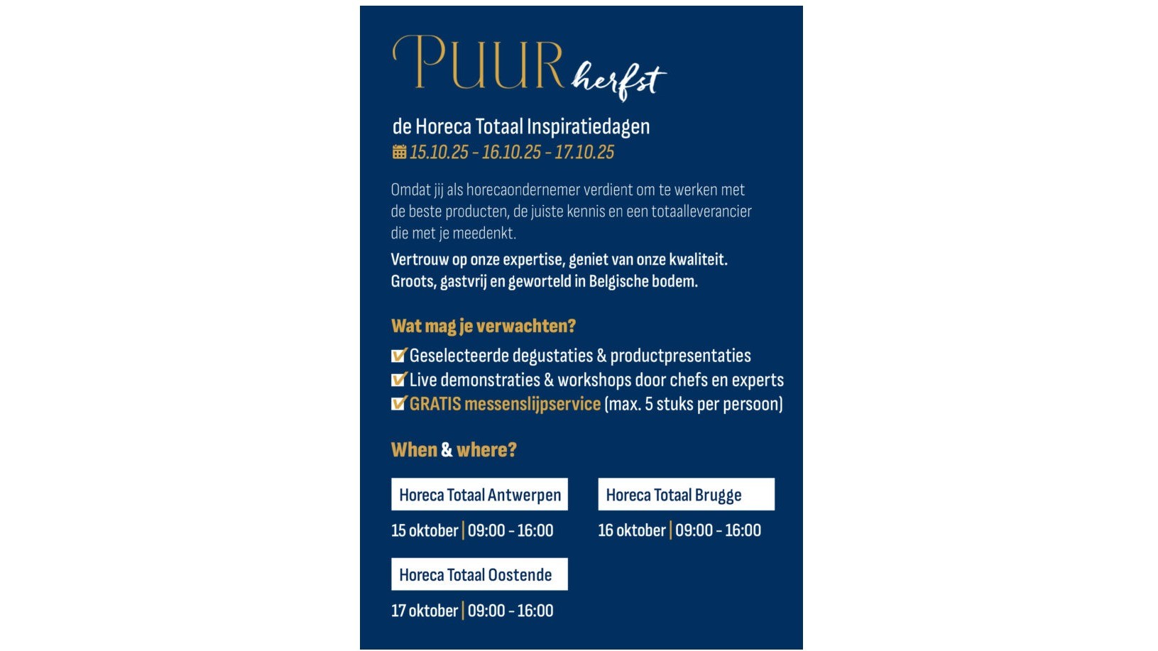 PUUR – Journées d’inspiration Horeca Totaal