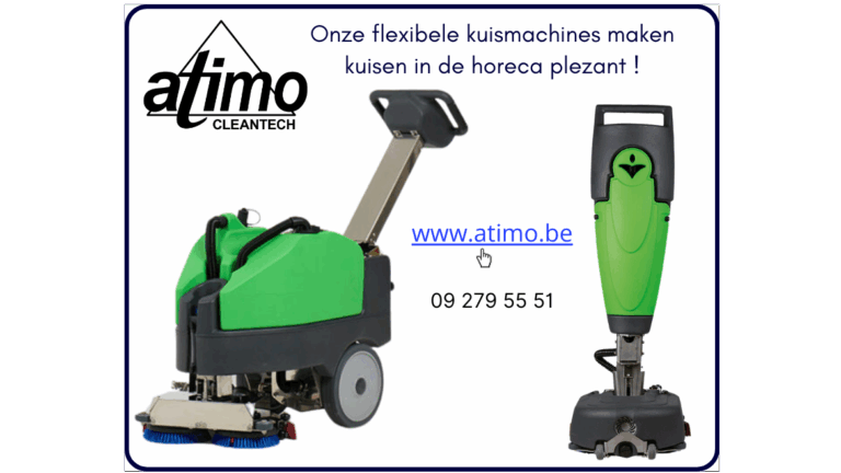 Beursteksten Atimo Cleantech is al meer dan 20 jaar de referentie op de markt van industriële reinigingsmachines. Onze focus en knowhow liggen bij de betere kuismachines, de onberispelijke veegmachines en stofzuigers voor alle mogelijke toepassingen.