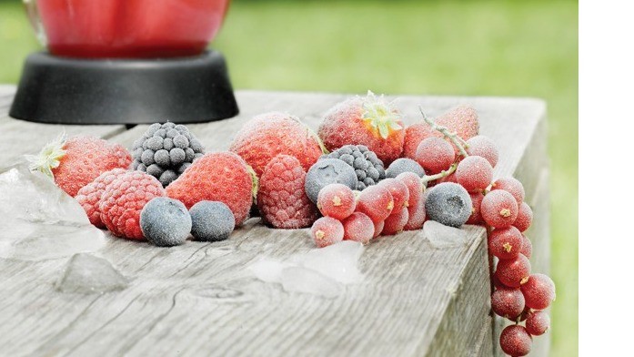 Vaste assortiment de fruits surgelés