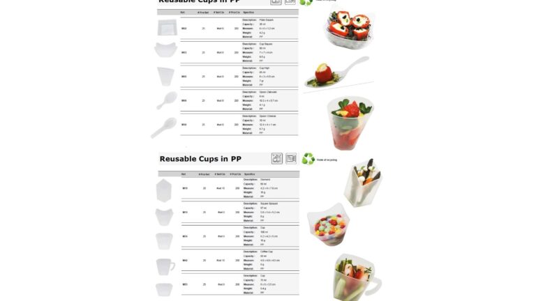 Verrines réutilisables en PS