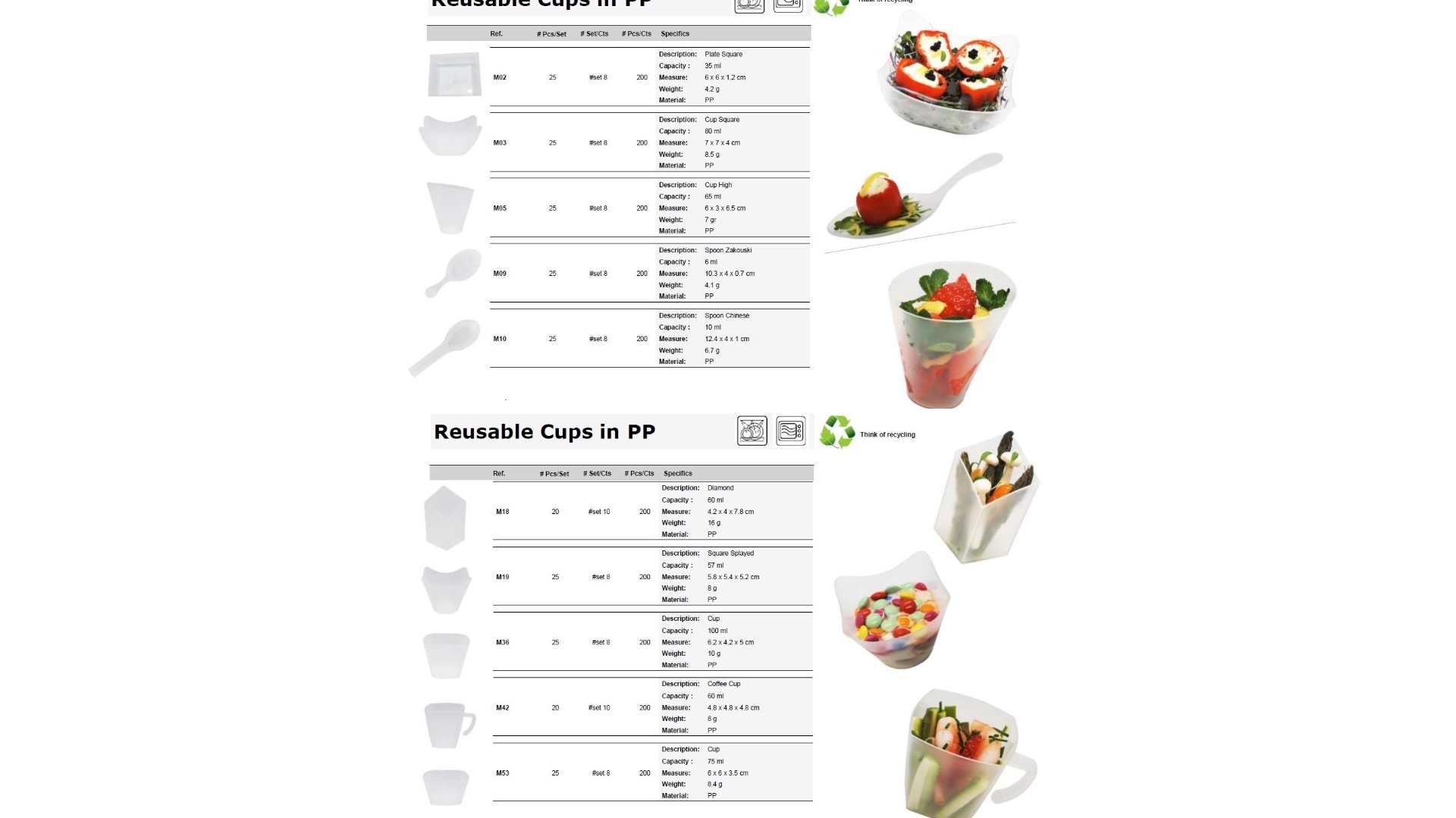 Verrines réutilisables en PS