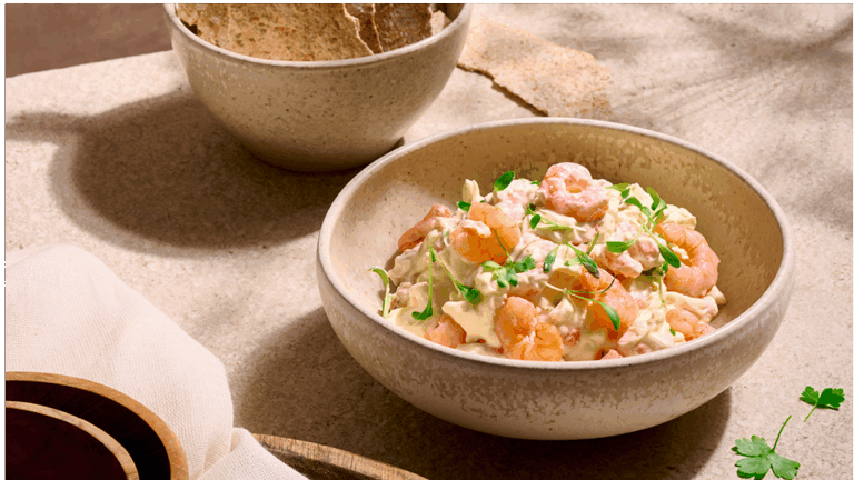 Salade de crevettes roses
