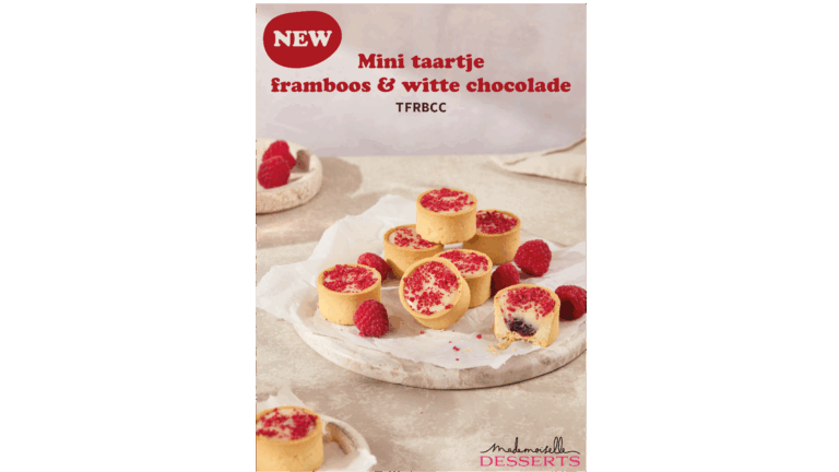 mini taartjes framboos & witte chocolade
