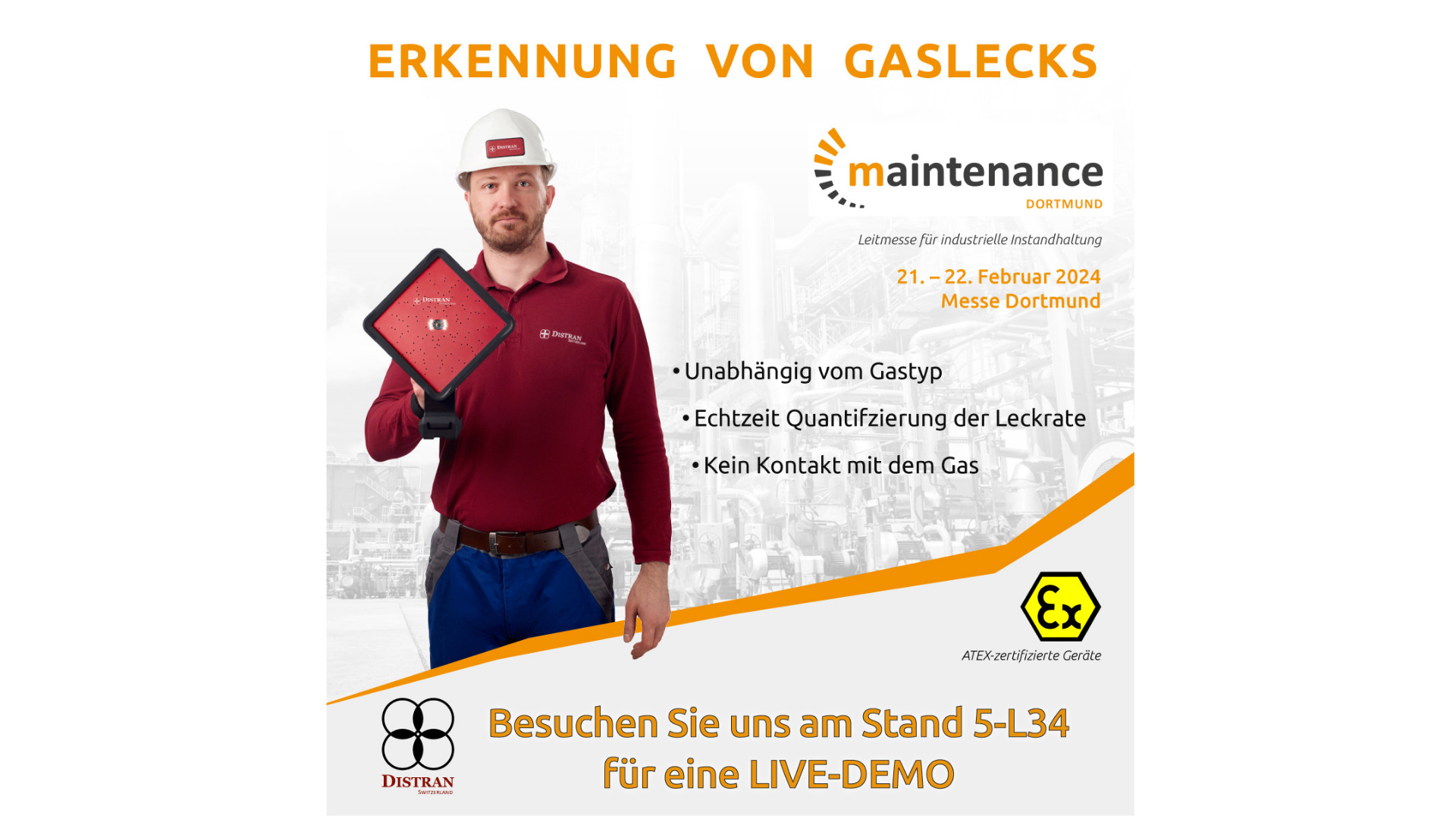 Distran Ultra Pro – Ultraschallkamera für Gasleckerkennung