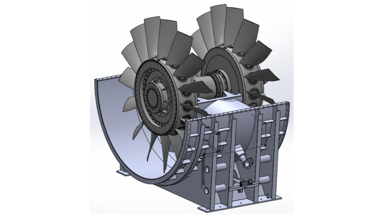 Two-stage impeller with fan bearing
