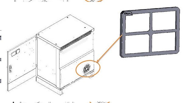 Krüger filter holder set for KUKA KR C4 control fan
