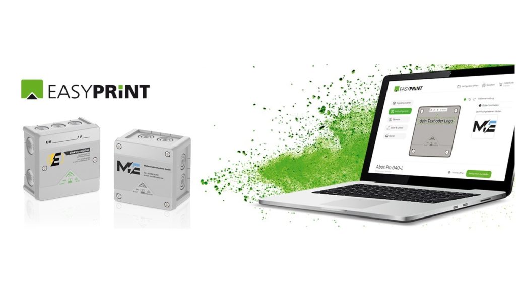 Spelsberg operates a user-friendly online service that enables the individual configuration of junction boxes with logos, warning notices and project information.