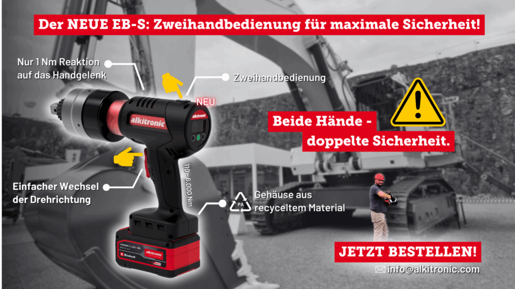 Akkubetriebener Drehmomentschrauber alkitronic® EB-S MIT Zweihandbedienung