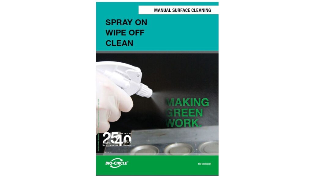 Spray on, wipe off, clean / manual surface cleaning